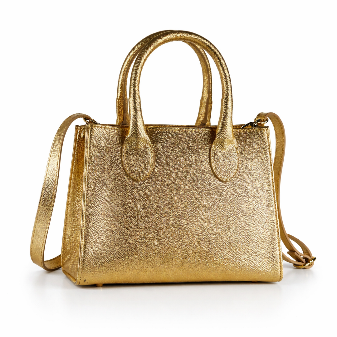 Detail Africa Cleo Hand Bag Gold Plain - Gold