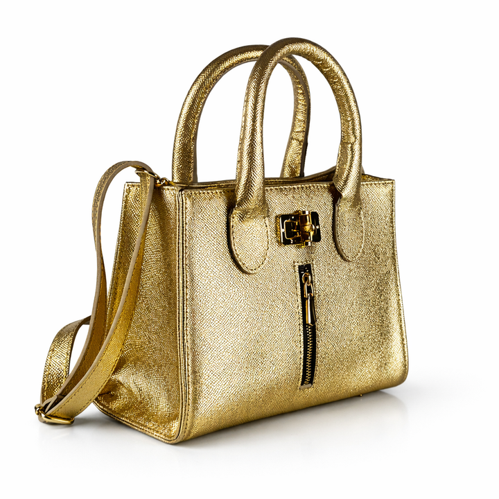 Detail Africa Cleo Hand Bag Gold Plain - Gold