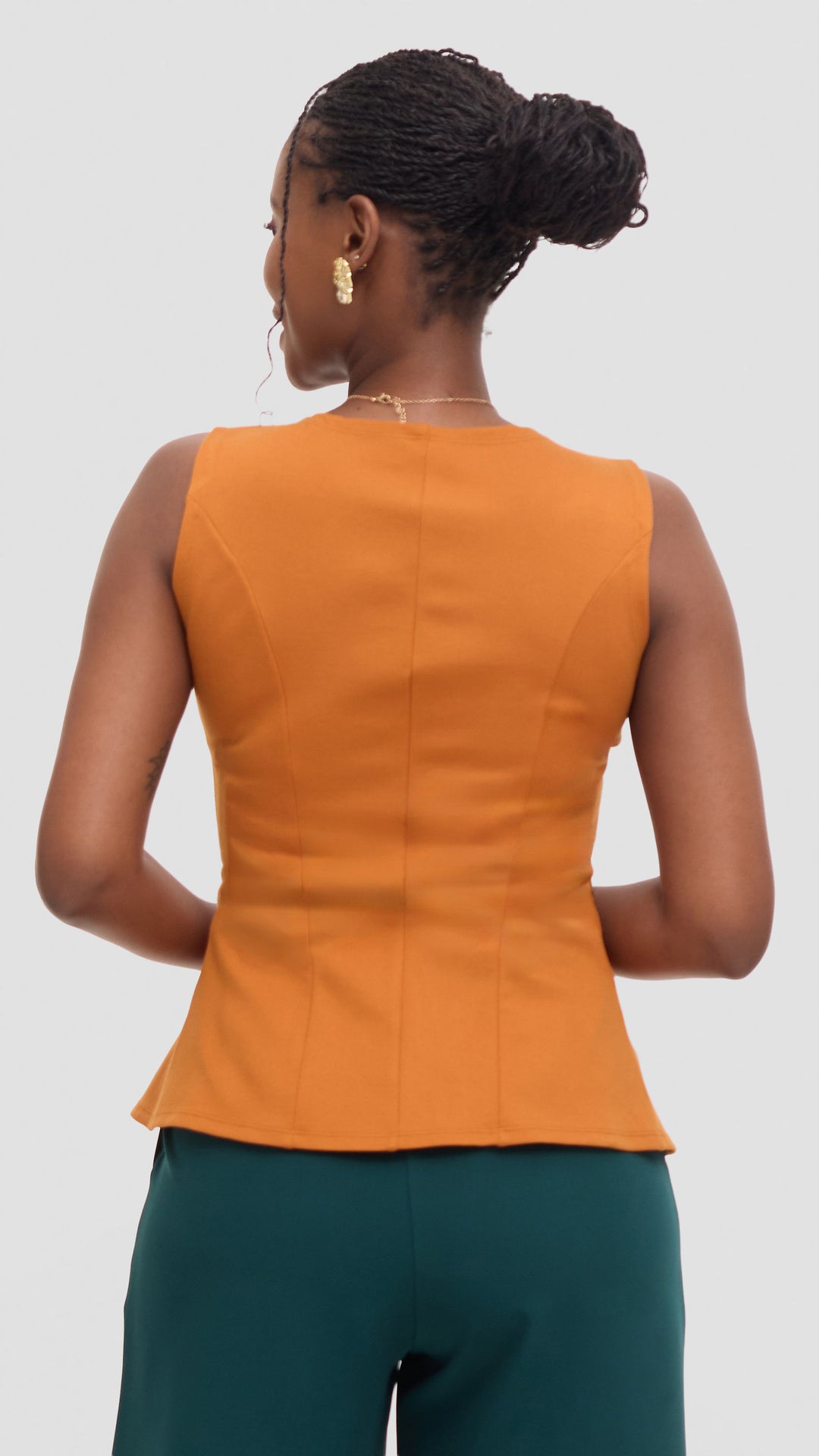 Vivo Sleeveless Vest in Ponte - Rust
