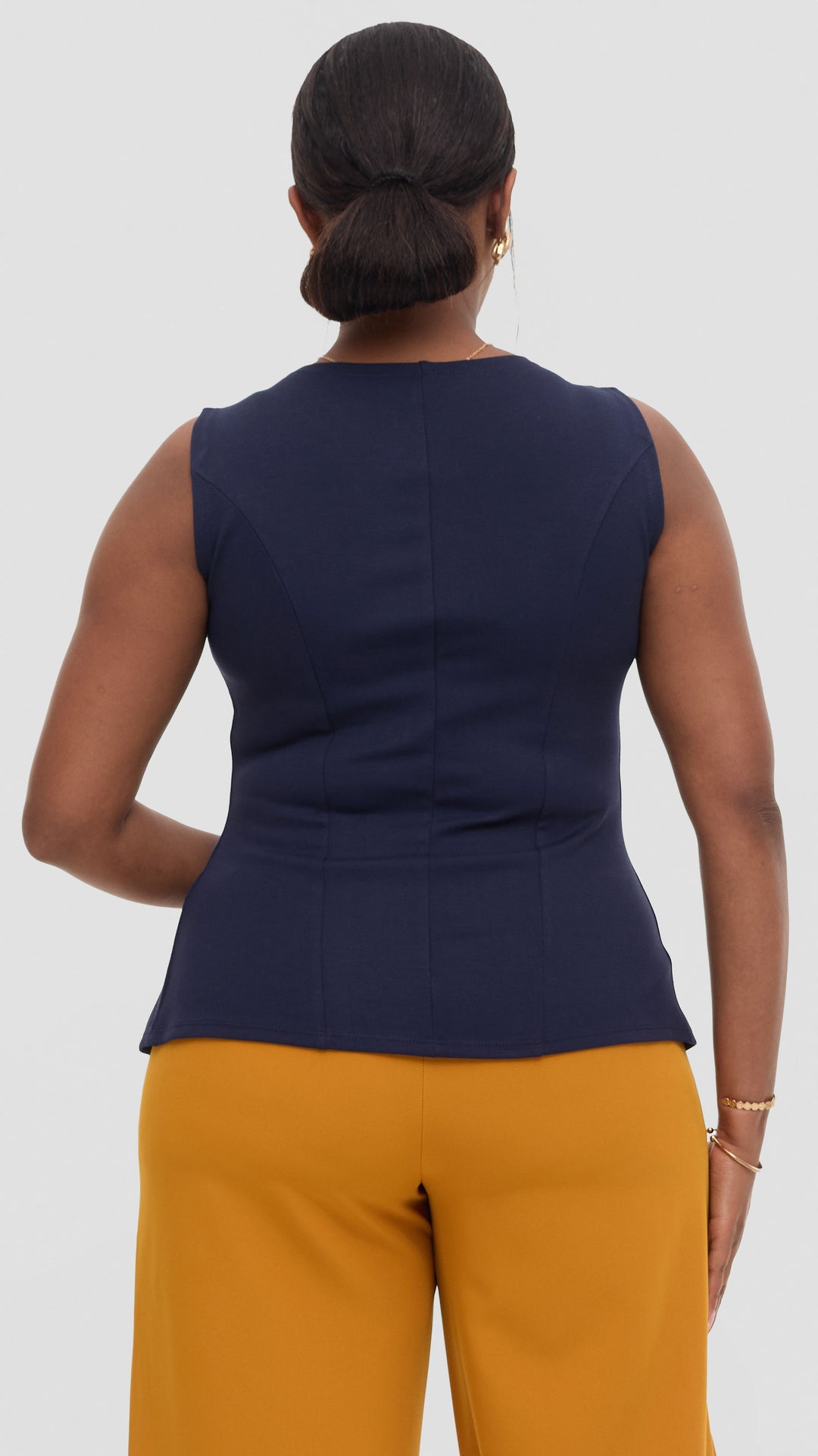 Vivo Sleeveless Vest in Ponte - Navy