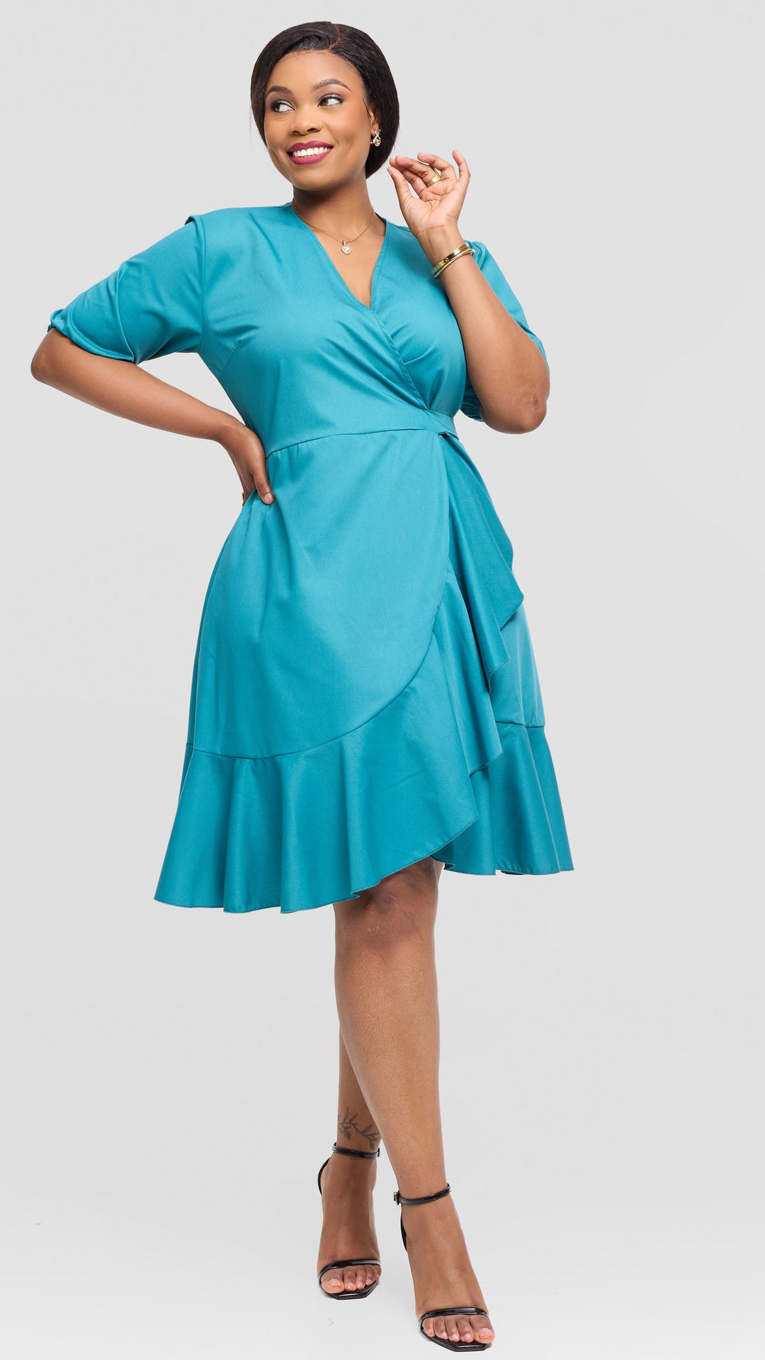 Lizola Willow Wrap Dress - Blue