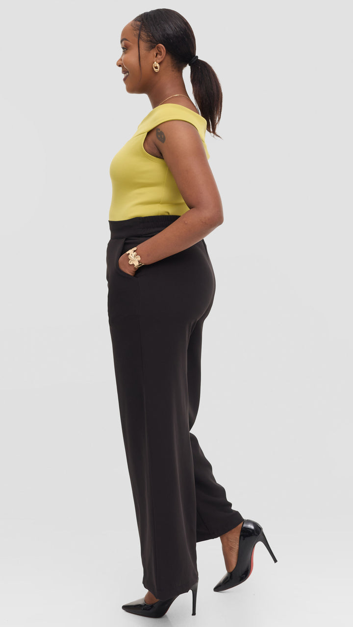 Vivo Boat Neck Top in Scuba - Lime Green