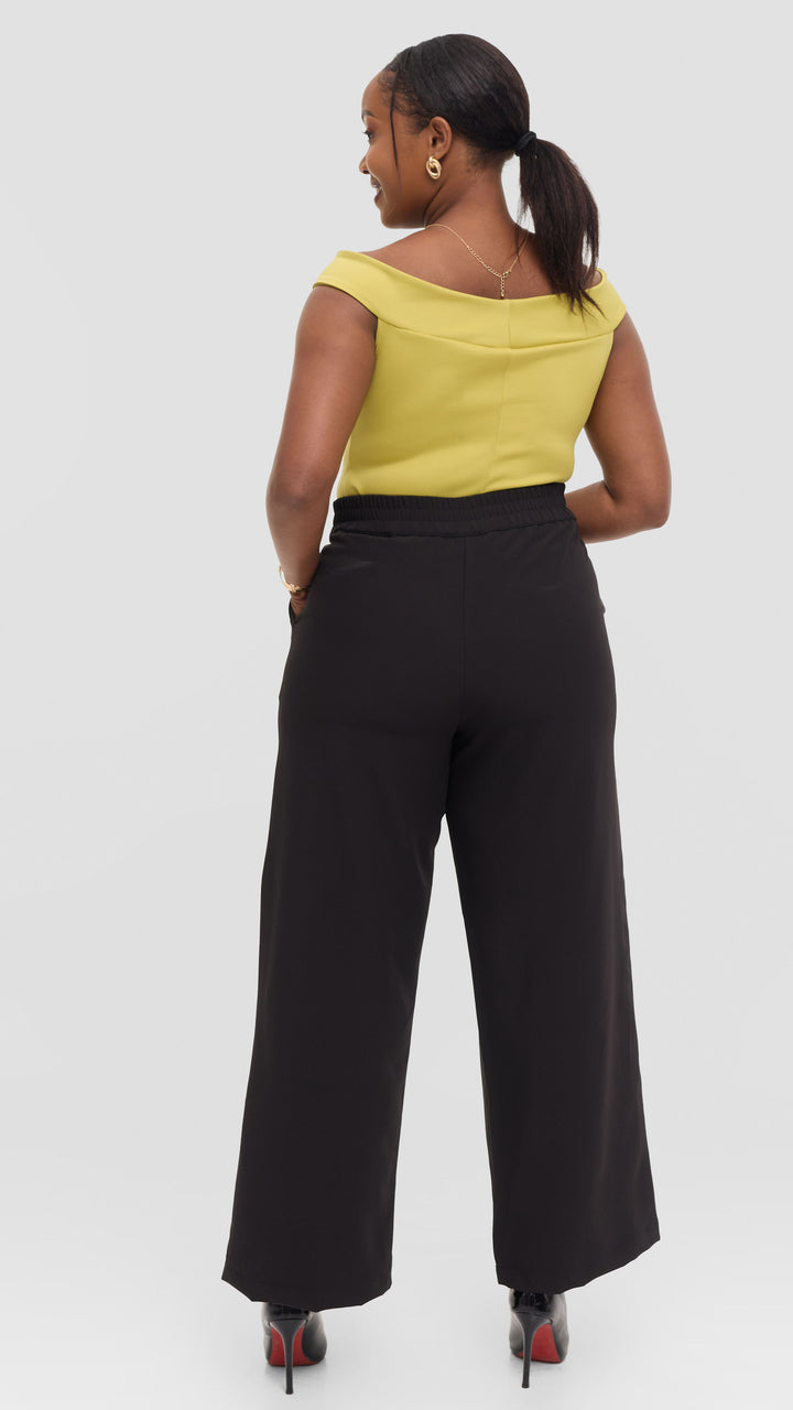 Vivo Boat Neck Top in Scuba - Lime Green