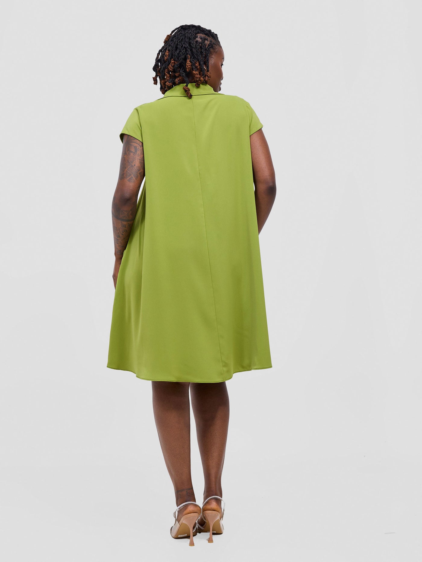 Vivo Yumi Cap Sleeve Dress - Olive