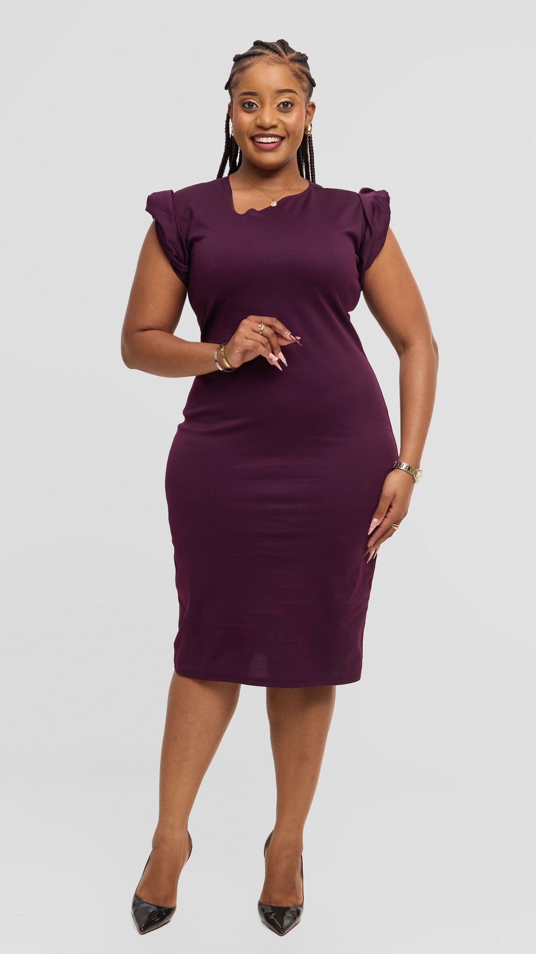 Lizola  Lex Bodycon Dress - Dark Purple