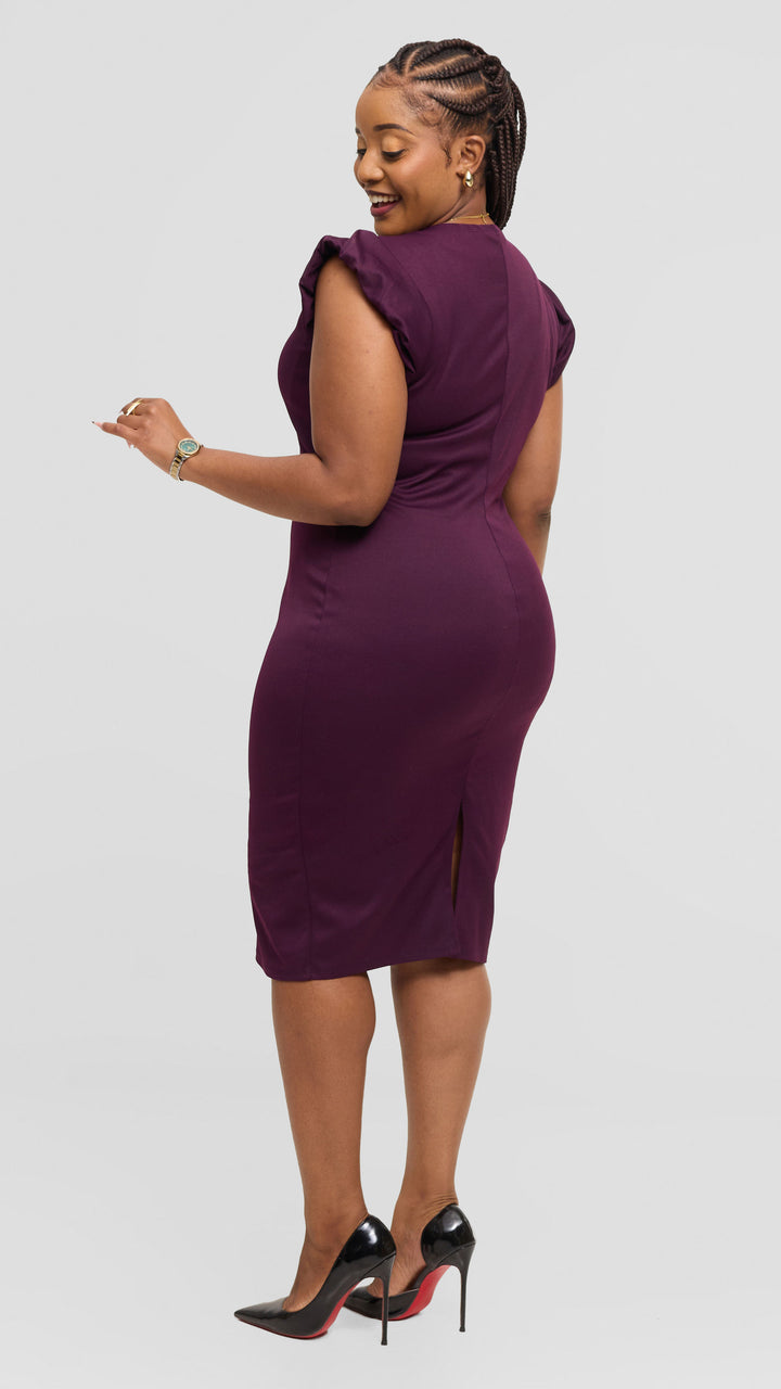 Lizola  Lex Bodycon Dress - Dark Purple