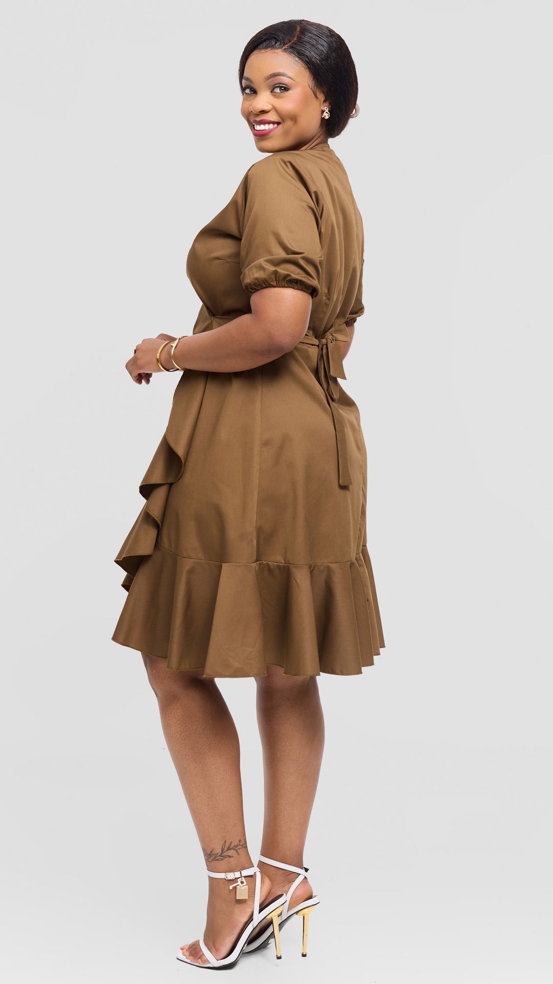 Lizola Willa Wrap Dress - Brown