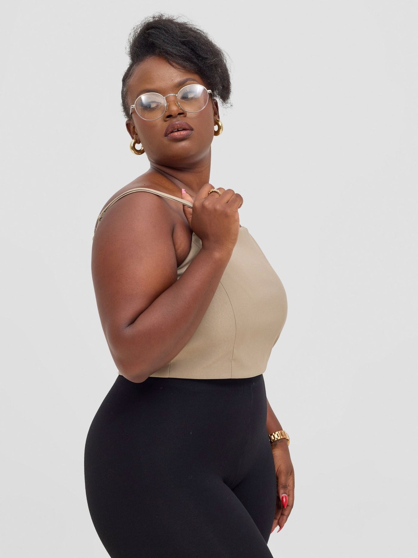Zoya Kyro Strappy Vest - Taupe - Shopzetu