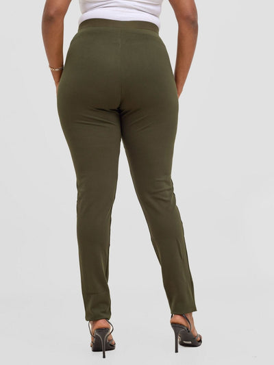 Vivo Basic Panelled Leisure Pants - Hunters Green - Shopzetu