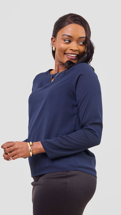 Vivo Sierra Long Sleeve Top(Double Layered) - Navy