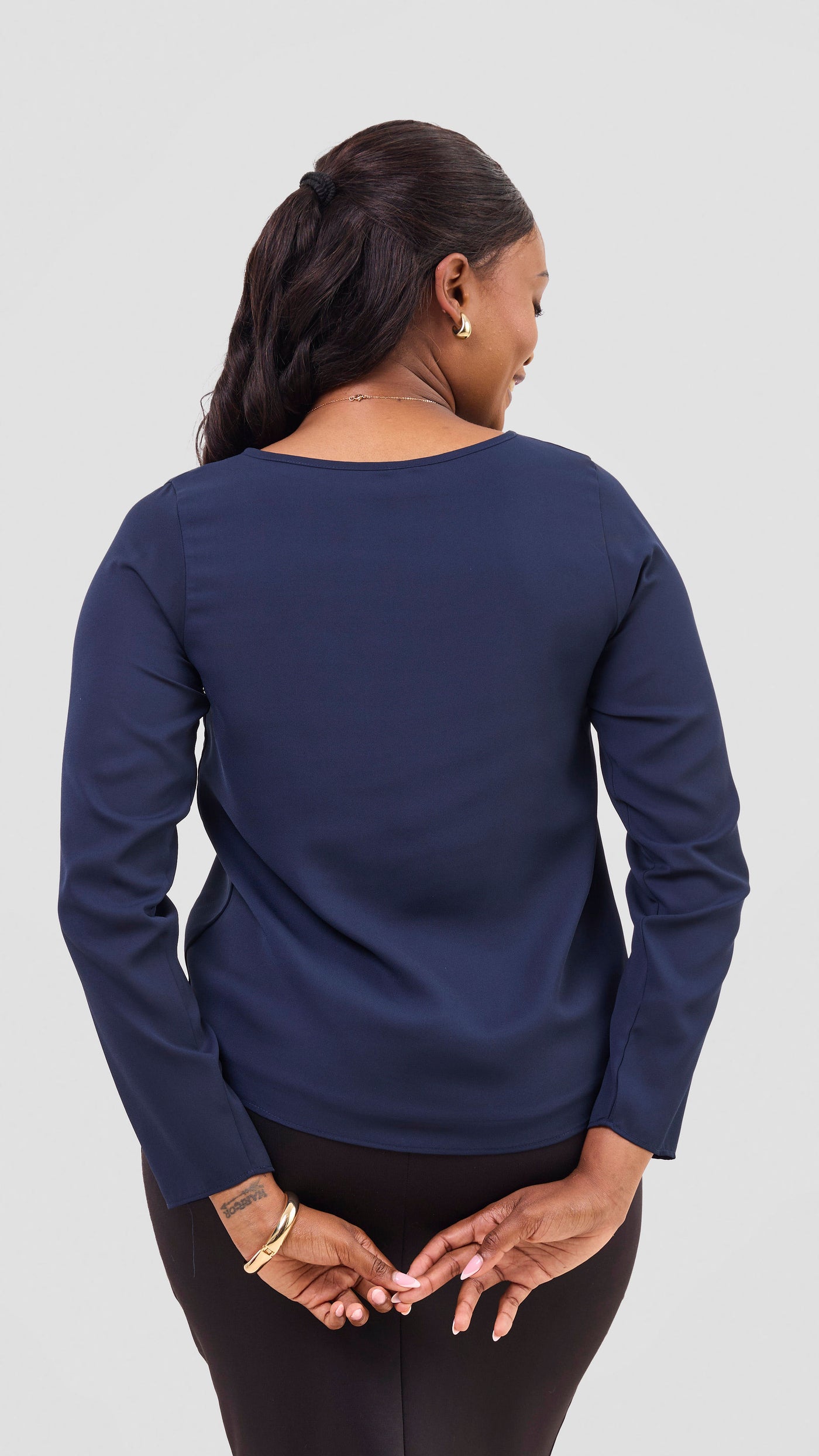 Vivo Sierra Long Sleeve Top(Double Layered) - Navy