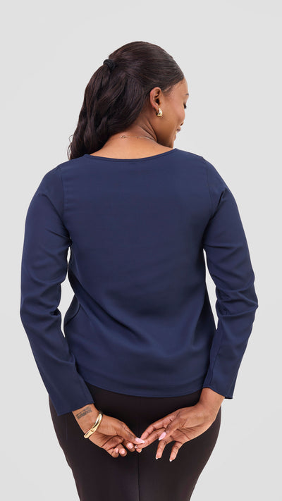 Vivo Sierra Long Sleeve Top(Double Layered) - Navy