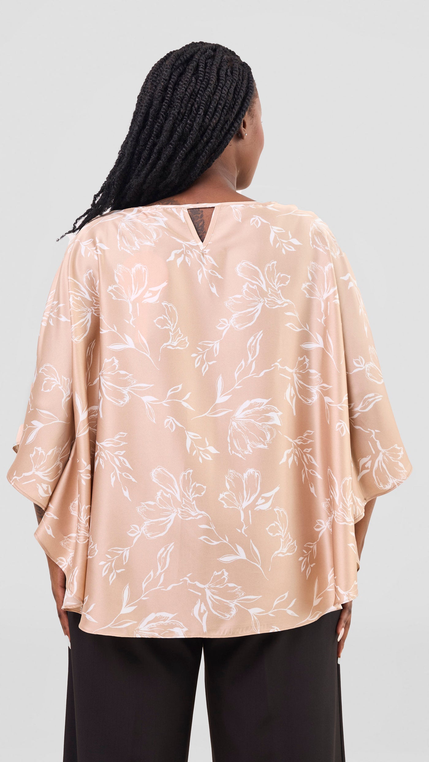 Vivo Sakari Circular Loose Top - Taupe / White Print