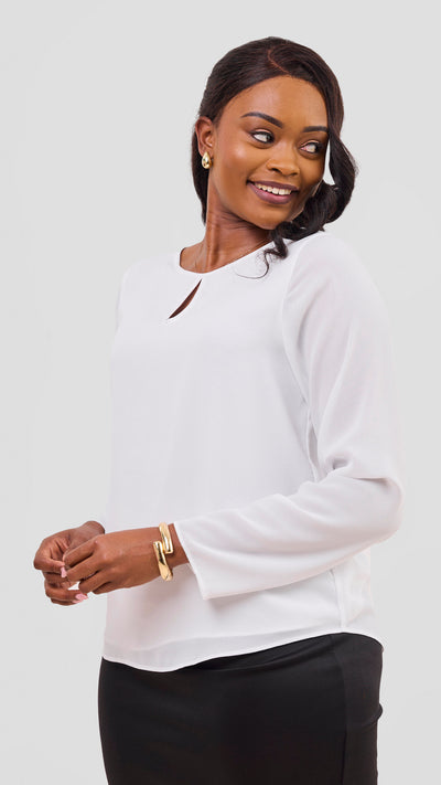 Vivo Sierra Long Sleeve Top (Double Layered) - White