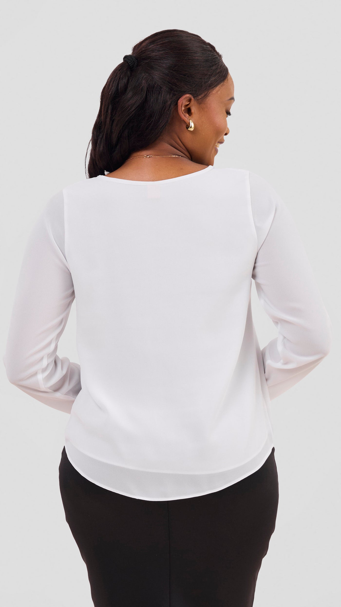 Vivo Sierra Long Sleeve Top (Double Layered) - White