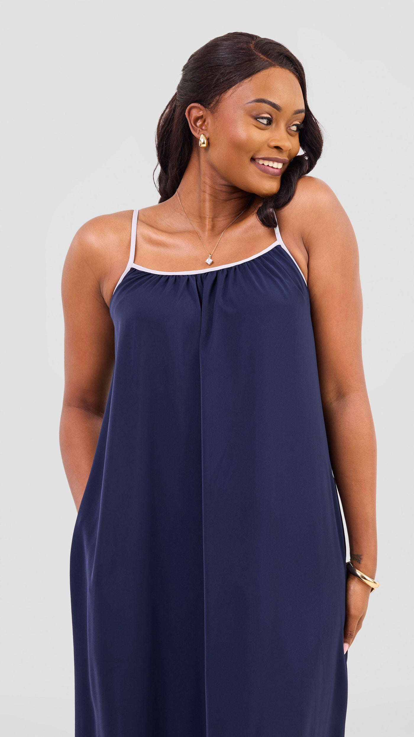 Vivo Nuru Strappy Maxi Dress - Navy