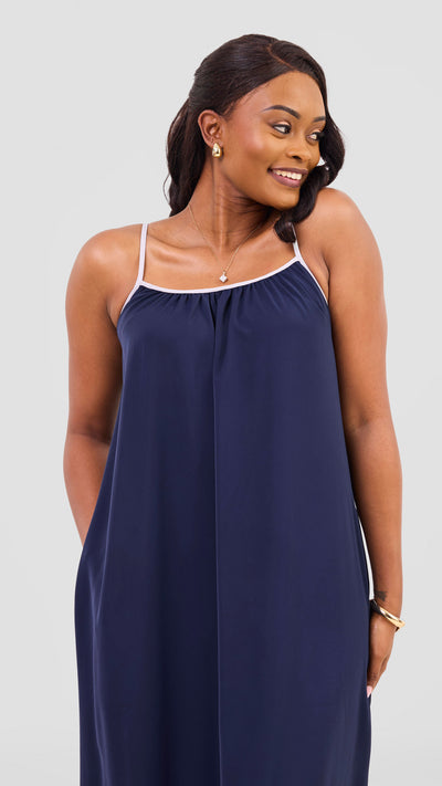Vivo Nuru Strappy Maxi Dress - Navy