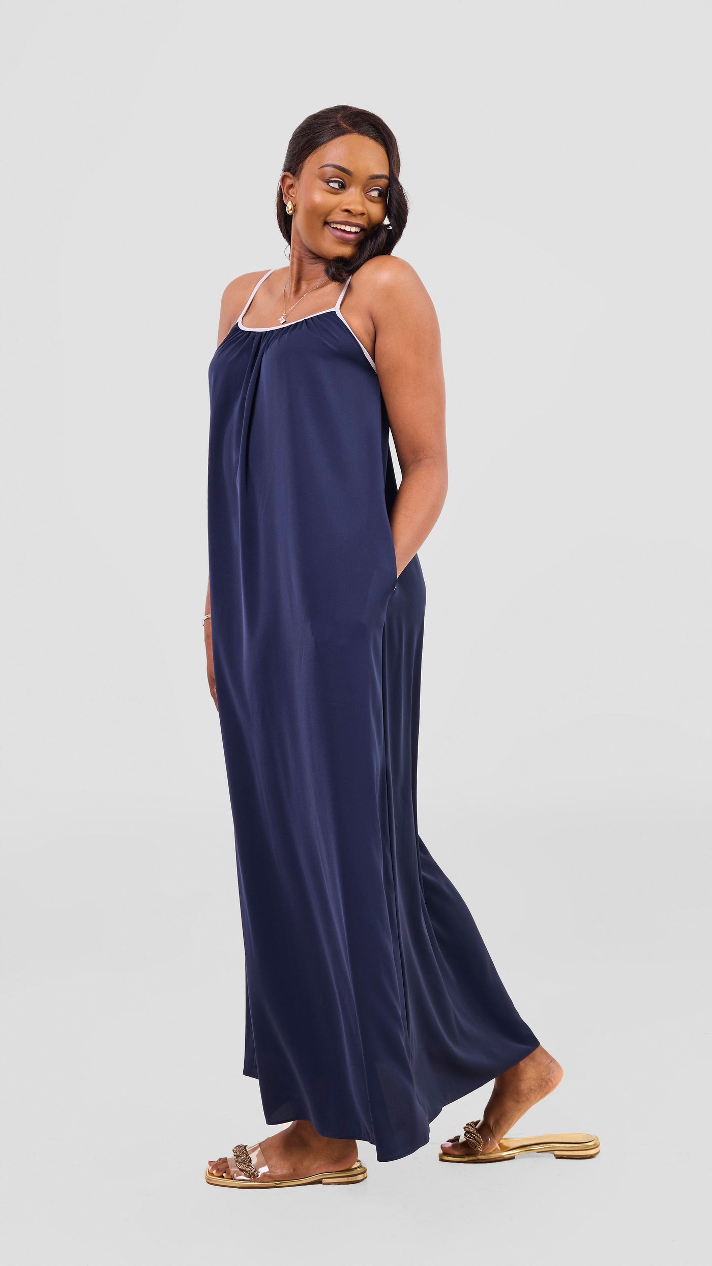 Vivo Nuru Strappy Maxi Dress - Navy