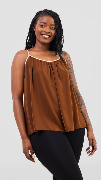 Vivo Nuru Strappy Top - Brown