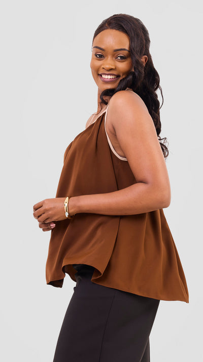 Vivo Nuru Strappy Top - Brown