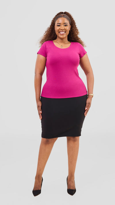 Vivo Everyday Cap Sleeve Top - Fuschia