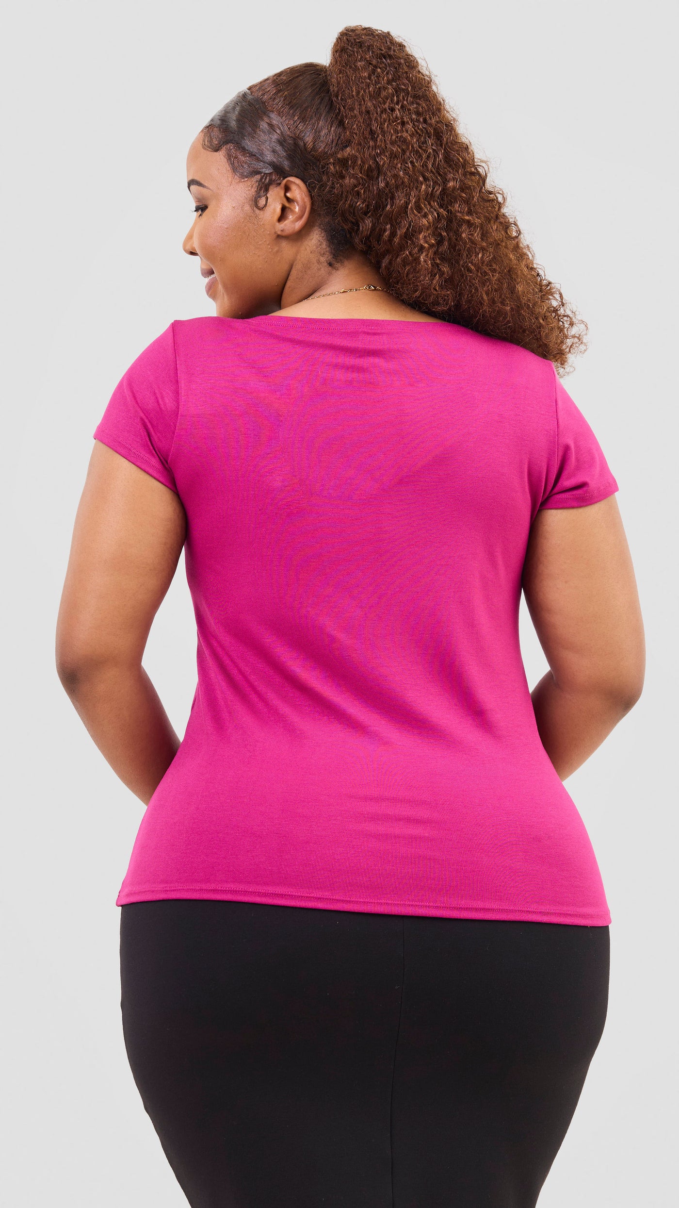 Vivo Everyday Cap Sleeve Top - Fuschia