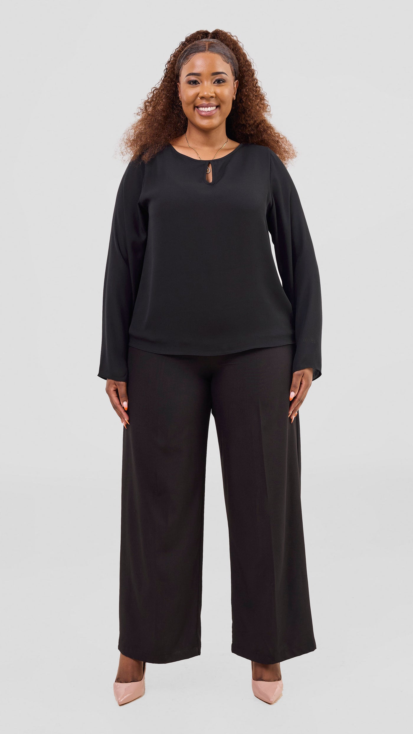 Vivo Sierra Long Sleeve Top(Double Layered) - Black