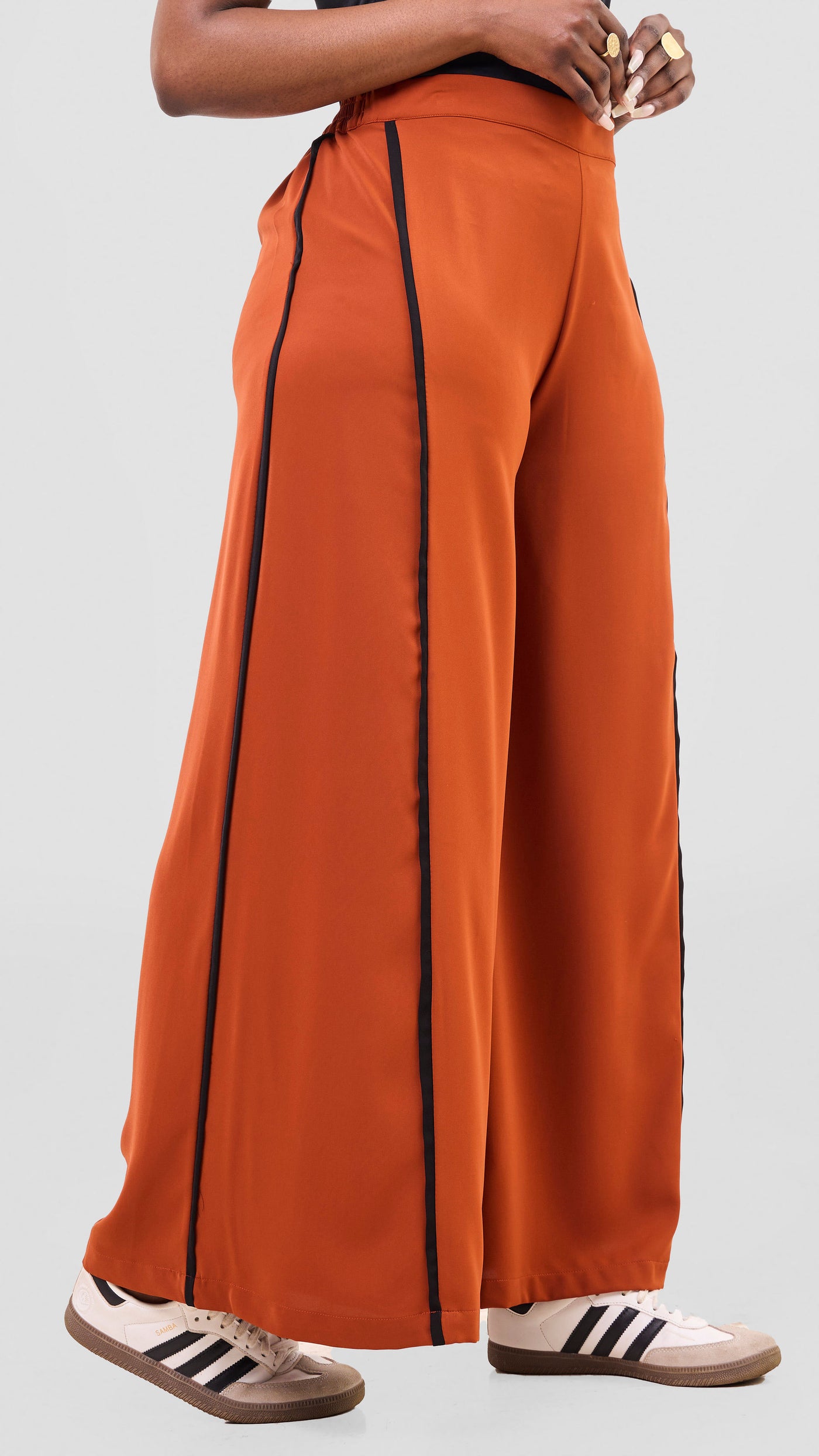 Vivo Nuru Side Panel Wide Leg Pants - Rust