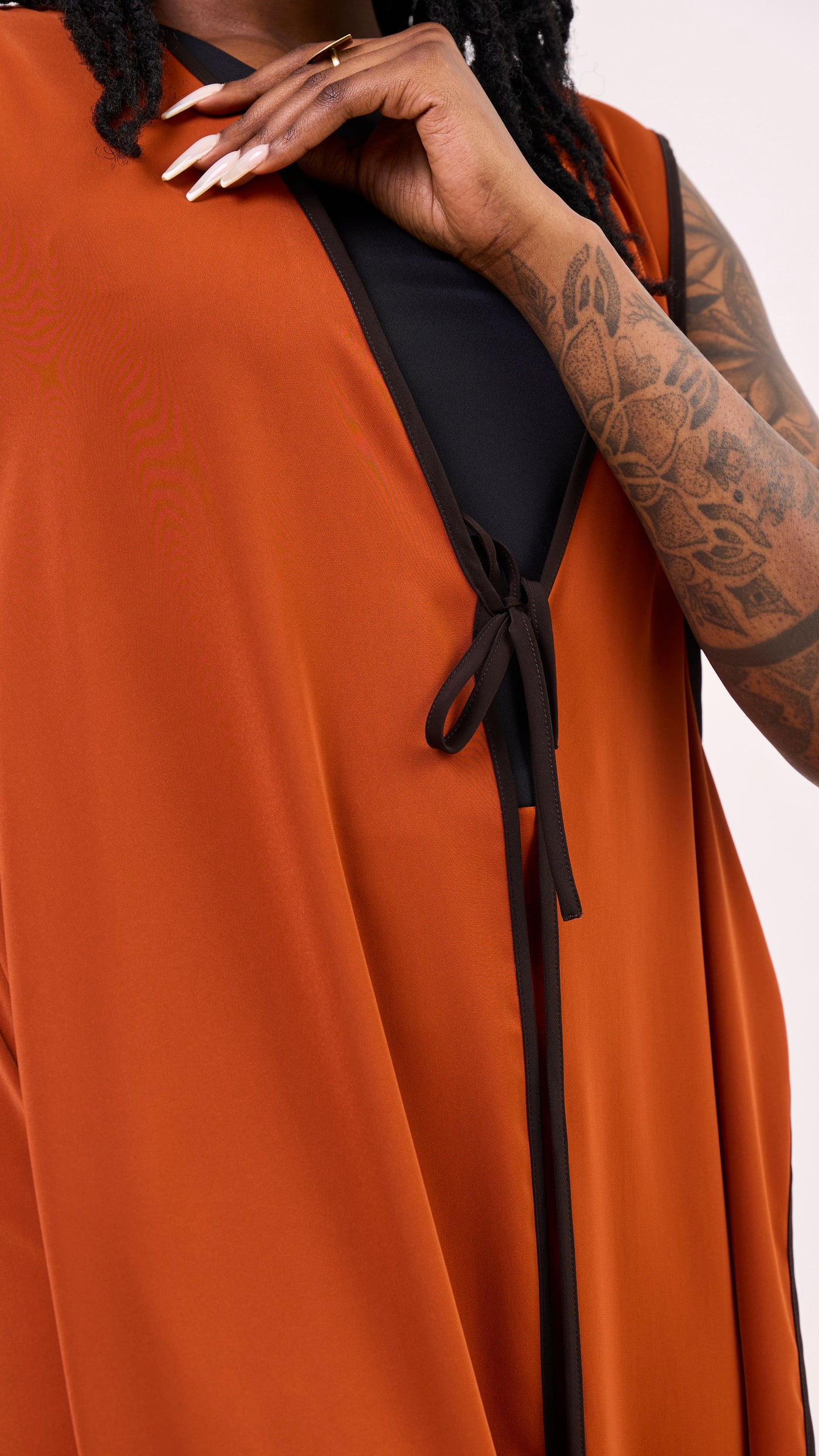 Vivo Nuru Sleeveless Maxi Kimono - Rust