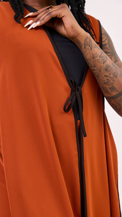 Vivo Nuru Sleeveless Maxi Kimono - Rust