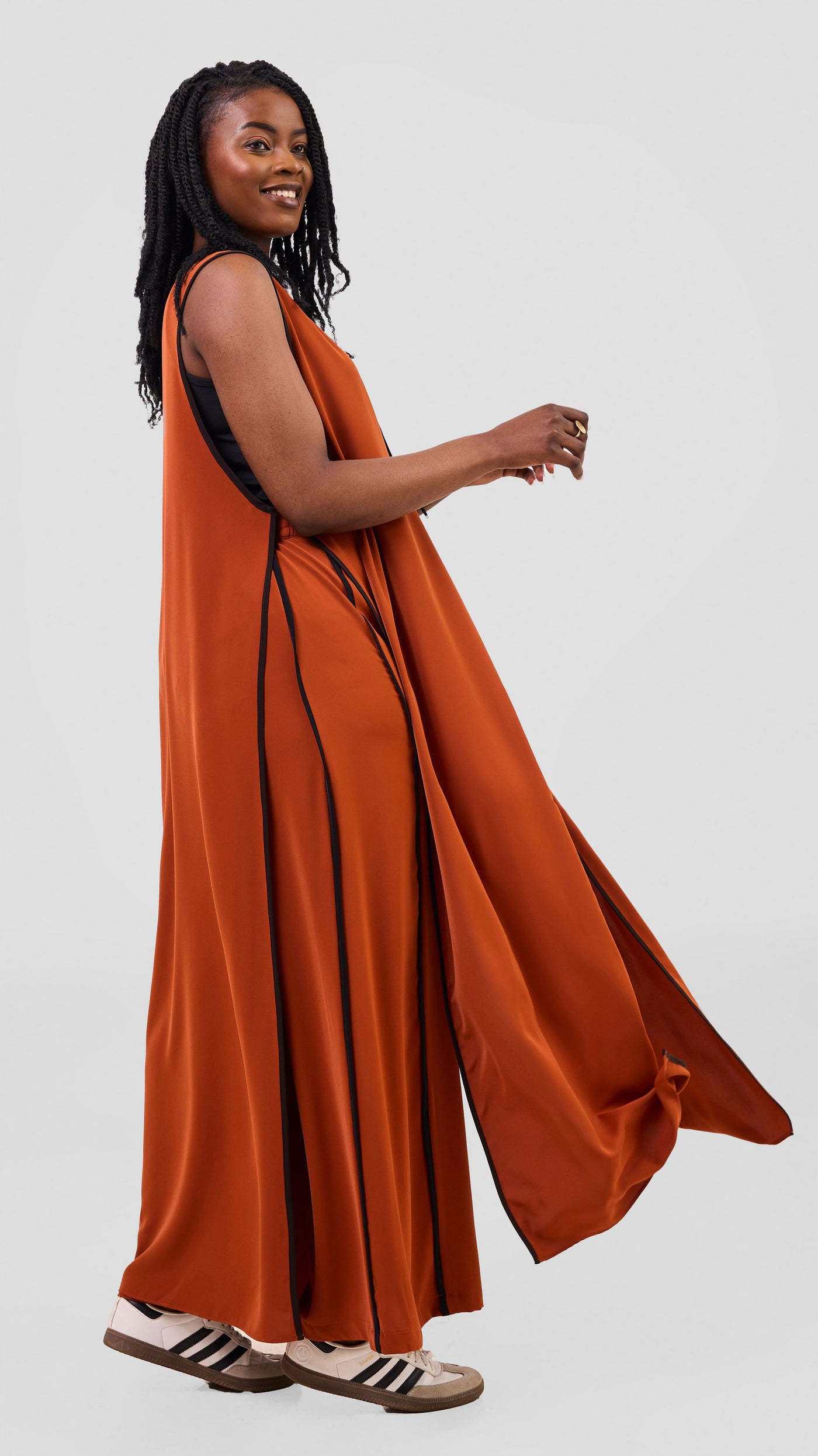 Vivo Nuru Sleeveless Maxi Kimono - Rust