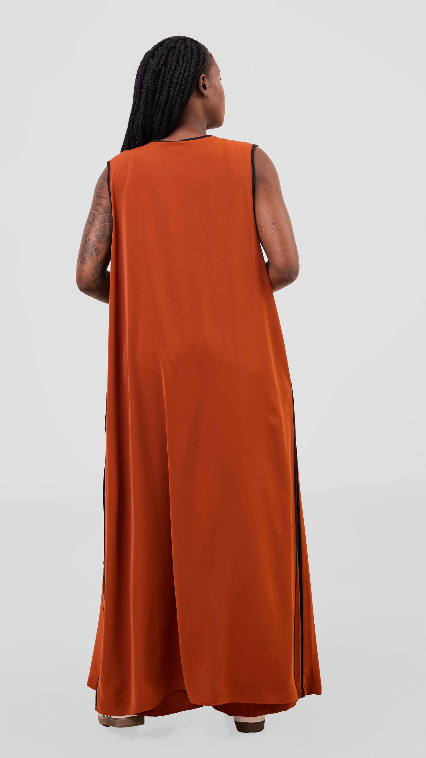 Vivo Nuru Sleeveless Maxi Kimono - Rust