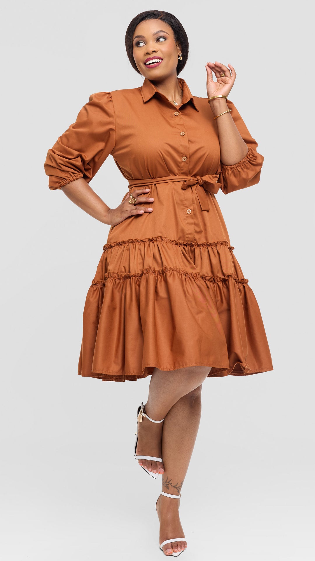 Lizola Sofia Shirt Dress -  Brown