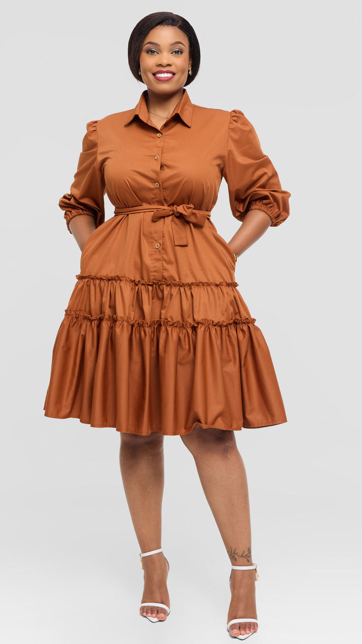 Lizola Sofia Shirt Dress -  Brown