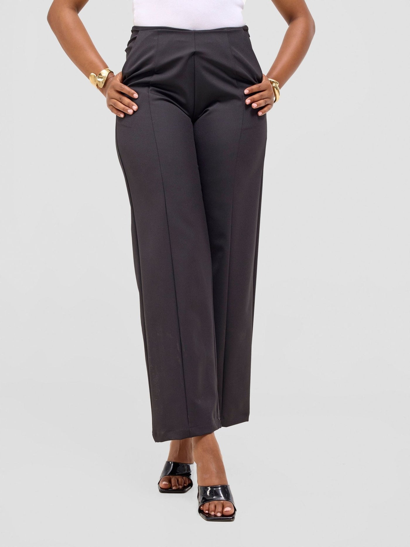 Vivo Chari Straight Leg Pants - Black - Shopzetu