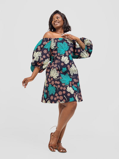 Safari Njano Front Tie Dress - Lira - Shopzetu