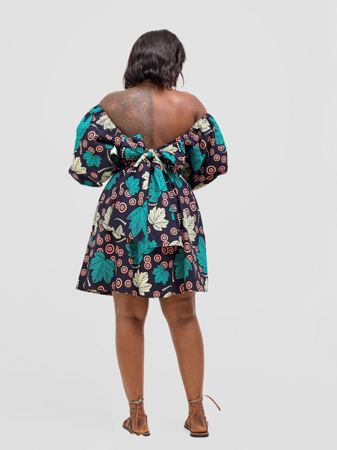 Safari Njano Front Tie Dress - Lira - Shopzetu