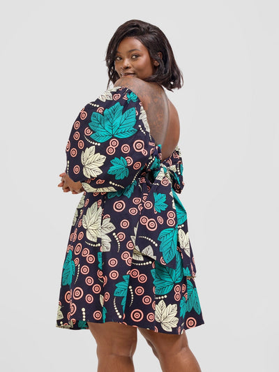 Safari Njano Front Tie Dress - Lira - Shopzetu