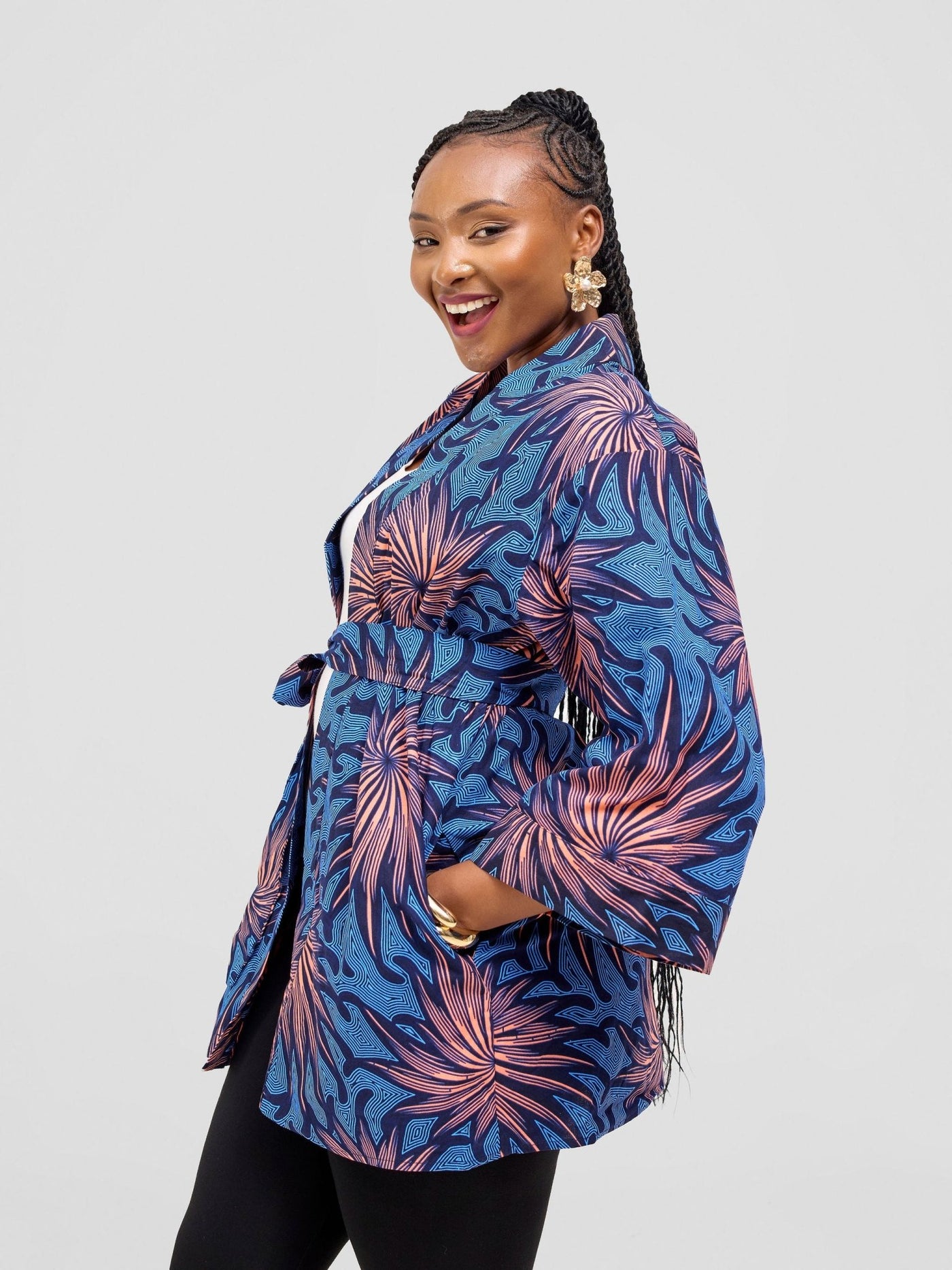 Vivo Short Kimono - Tana Print - Shopzetu