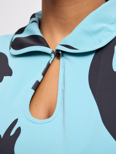 Vivo Asha Sleeveless Maxi Dress - Mint / Black Robe Print - Shopzetu