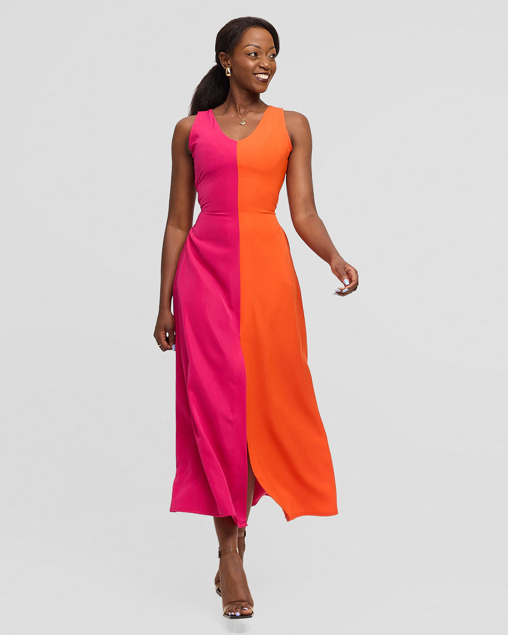 Maria Dress - Orange / Pink