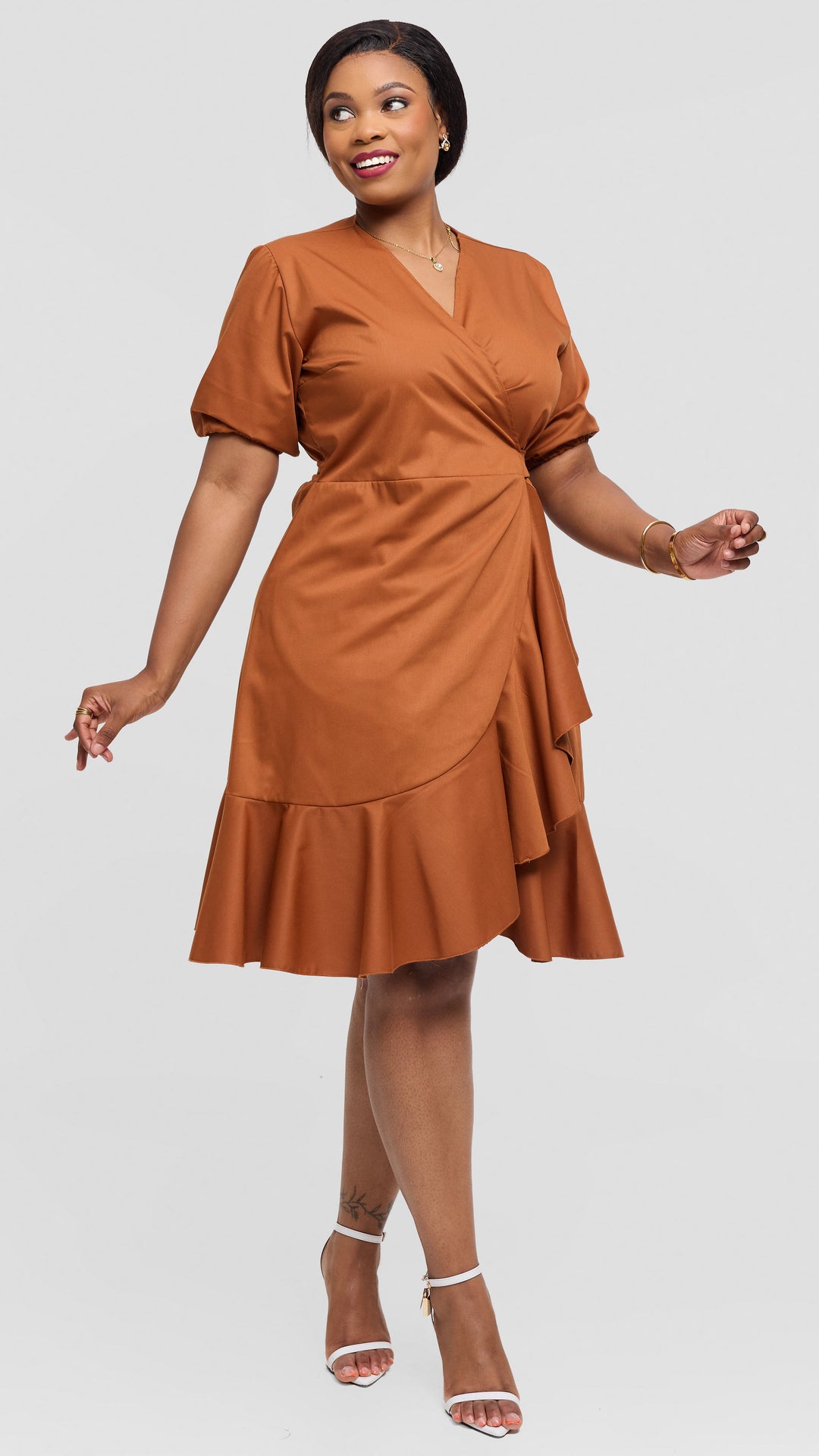 Lizola Vivian Wrap Dress - Brown