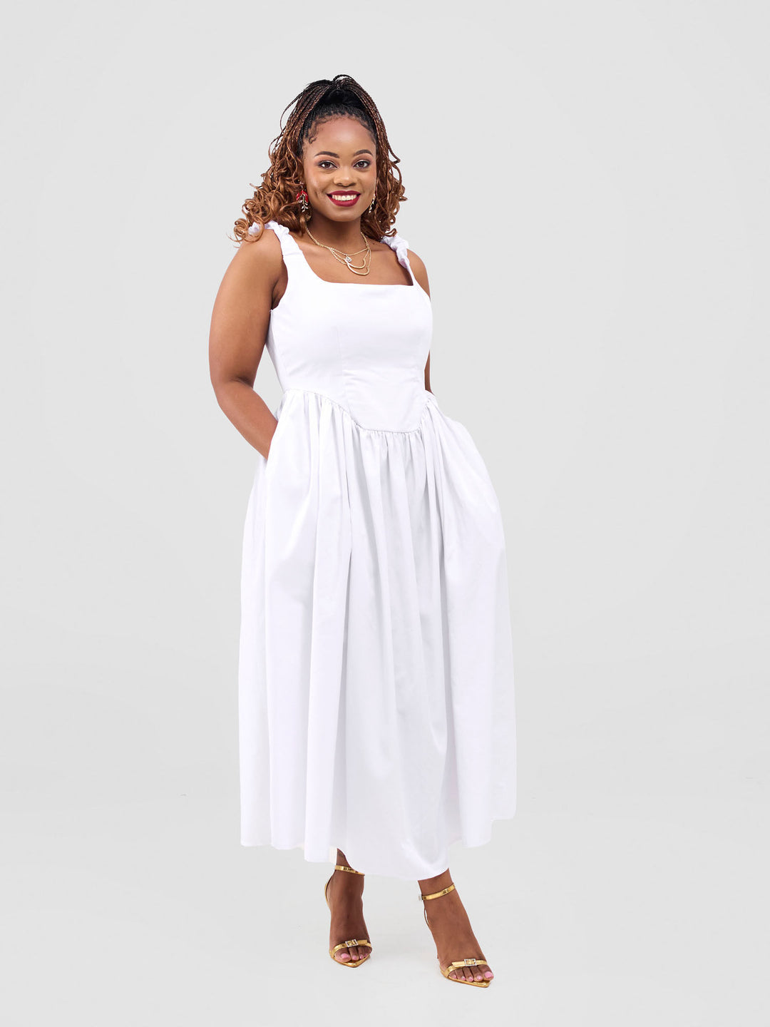 Izulu Akina dress - White