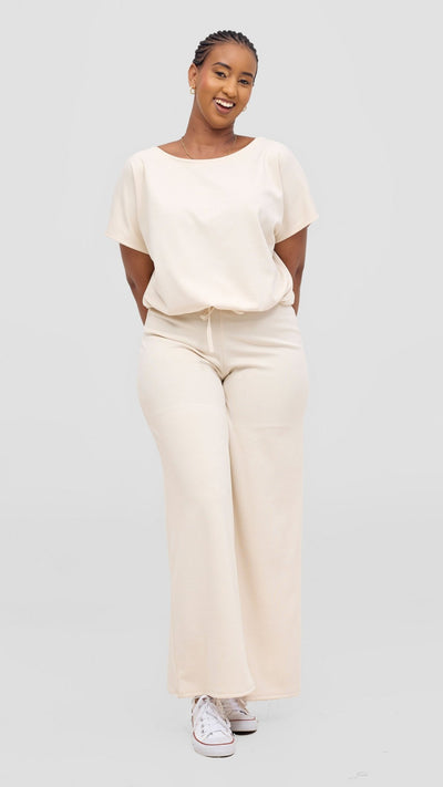Vivo Safa Straight Leg Pants - Buttermilk - Shopzetu