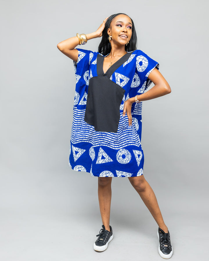 Afriwia Sanaa Boubou Dress - Blue