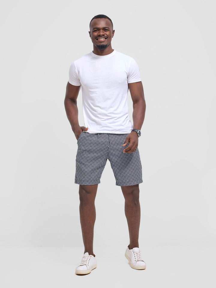 Safari Men's Kitenge Drawstring Shorts - Himo Print