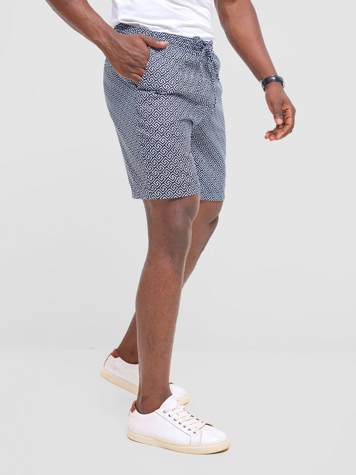 Safari Men's Kitenge Drawstring Shorts - Himo Print