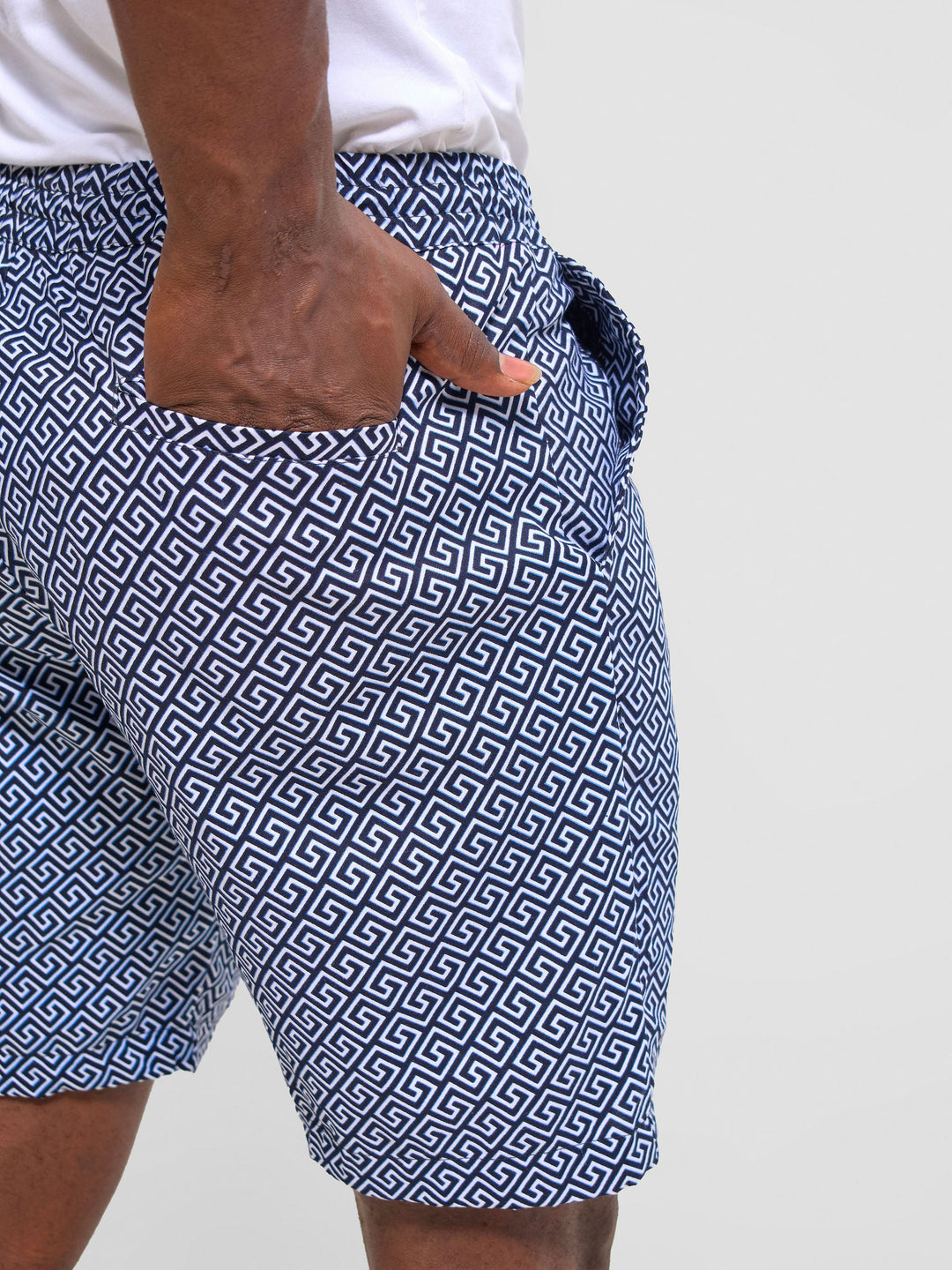Safari Men's Kitenge Drawstring Shorts - Himo Print