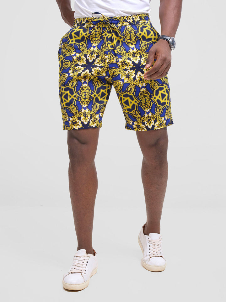 Safari Men's Kitenge Drawstring Shorts - Keri Print