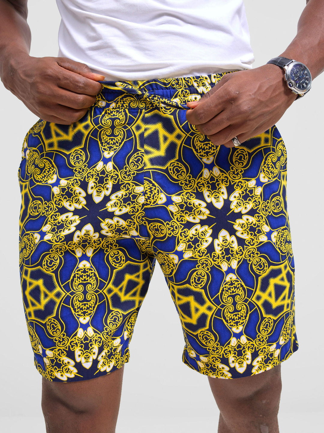 Safari Men's Kitenge Drawstring Shorts - Keri Print
